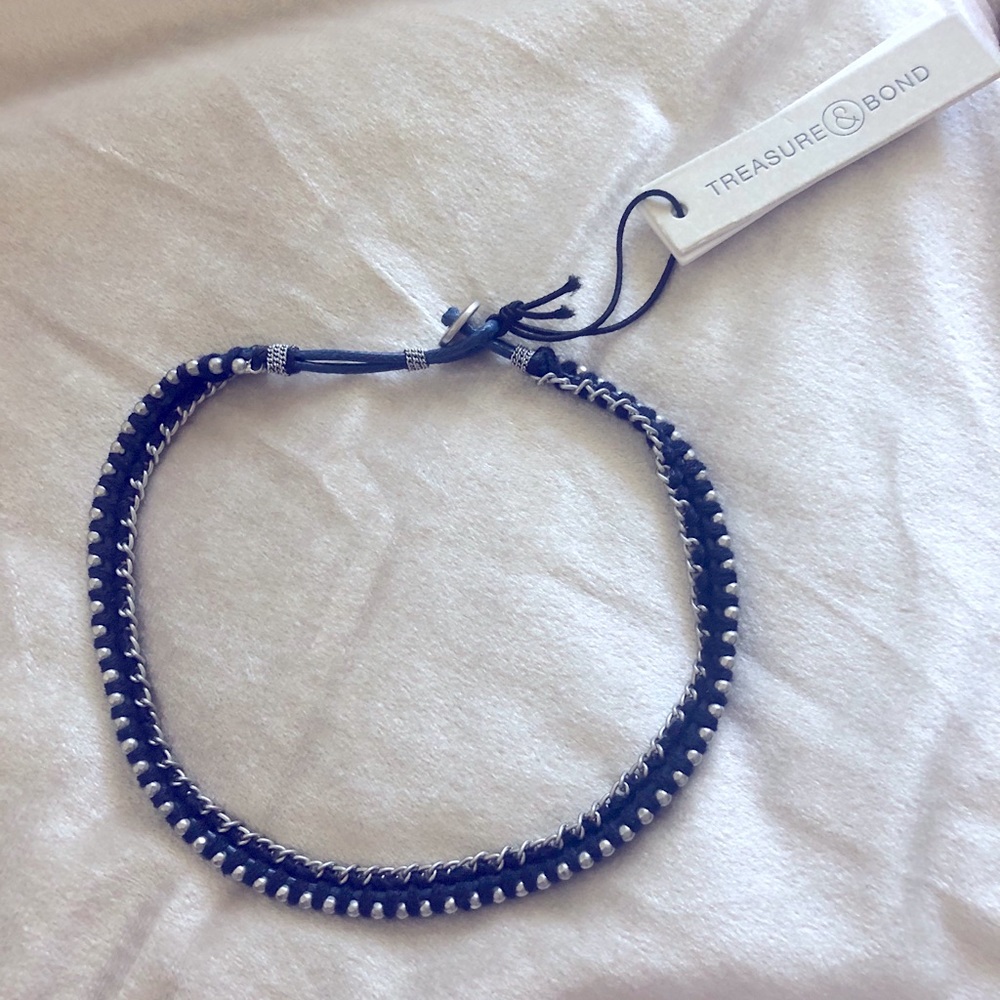 Navy & silver necklace choker Nordstrom new